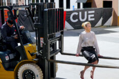 Chelsea Handler on a forklift