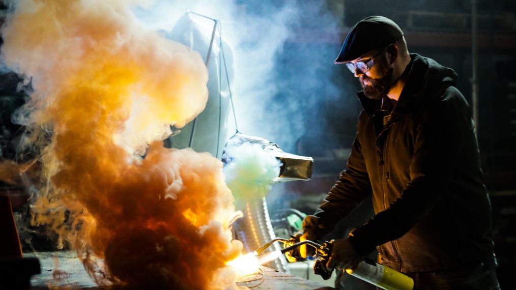 Brian Louden playing with fire on Mythbusters