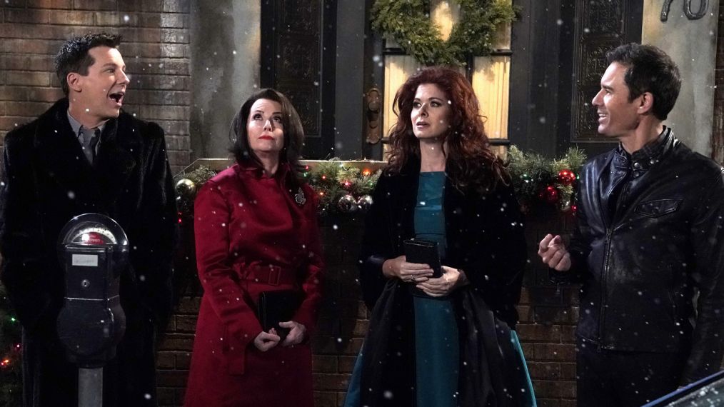 Will & Graces in the snow - Sean Hayes, Megan Mullally, Debra Messing, Eric McCormack - 'A Gay Olde Christmas'