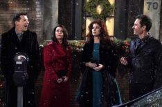 Will & Graces in the snow - Sean Hayes, Megan Mullally, Debra Messing, Eric McCormack - 'A Gay Olde Christmas'