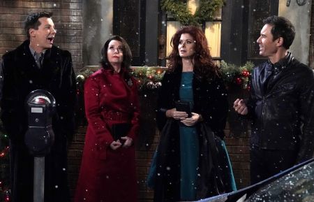 Will & Graces in the snow - Sean Hayes, Megan Mullally, Debra Messing, Eric McCormack - 'A Gay Olde Christmas'