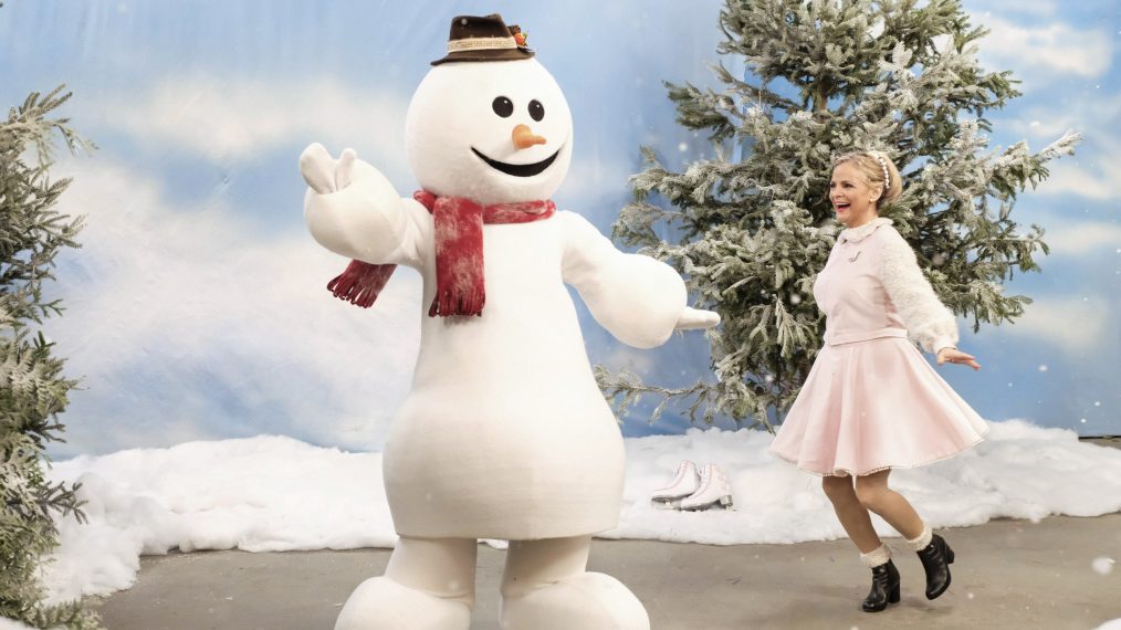 At Home with Amy Sedaris with a snowman