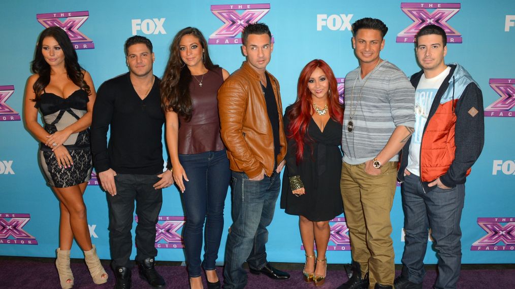 The Jersey Shore cast at Fox's 'The X Factor' Season Finale - Jenni 'Jwoww' Farley, Ronnie Ortiz-Magro, Sammi 'Sweetheart' Giancola, Mike 'The Situation' Sorrentino, Nicole 'Snooki' Polizzi, Paul 'Pauly D' DelVecchio, Vinny Guadagnino