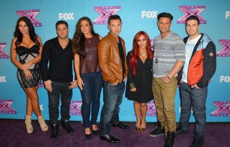 The Jersey Shore cast at Fox's 'The X Factor' Season Finale - Jenni 'Jwoww' Farley, Ronnie Ortiz-Magro, Sammi 'Sweetheart' Giancola, Mike 'The Situation' Sorrentino, Nicole 'Snooki' Polizzi, Paul 'Pauly D' DelVecchio, Vinny Guadagnino