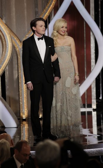 Sam Fox, Mister Golden Globes 2013 and Francesca Eastwood, Miss Golden Globe 2013 during the 70th Annual Golden Globe Awards