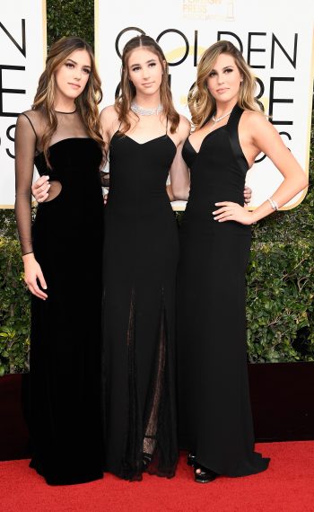 Sistine Stallone, Scarlet Stallone, and Sophia Stallone attend the 74th Annual Golden Globe Awards