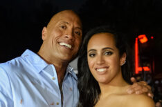 Dwayne Johnson and daughter Simone Johnson attend the world premiere of 'Baywatch'
