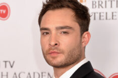 Ed Westwick poses in the Winner's room at the 2017 Virgin TV BAFTA Television Awards