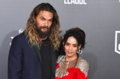 Jason Momoa and Lisa Bonet attend the premiere of Warner Bros. Pictures' Justice League