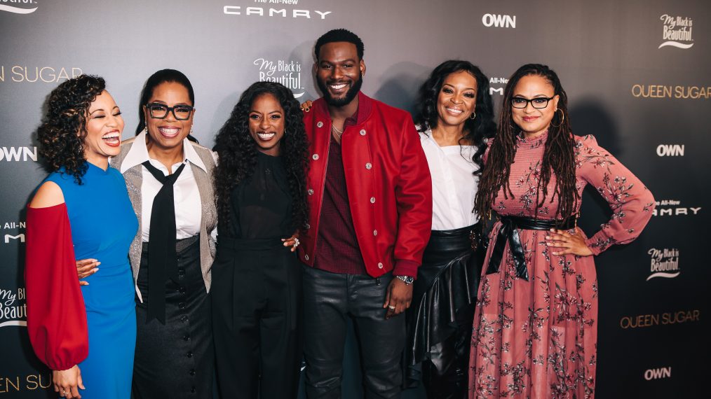 Dawn-Lyen Gardner, Oprah Winfrey, Rutina Wesley, Kofi Siriboe, Tina Lifford and Ava DuVernay at the Season 2 finale taping of 'Queen Sugar'