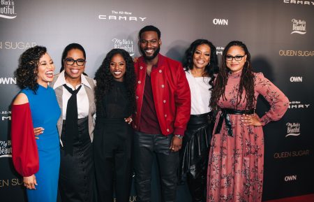 Dawn-Lyen Gardner, Oprah Winfrey, Rutina Wesley, Kofi Siriboe, Tina Lifford and Ava DuVernay at the Season 2 finale taping of 'Queen Sugar'