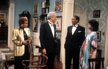 Clarice Taylor, Earle Hyman, Bill Cosby, and Phylicia Rashad in The Cosby Show