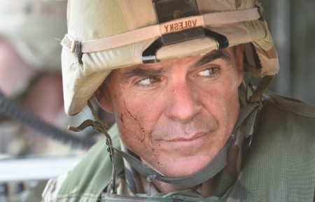 Michael Kelly on set of The Long Road Home