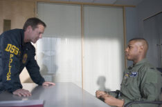 Jack (Kiefer Sutherland) questions drone pilot Chris Tanner (John Boyega) in 24: Live Another Day