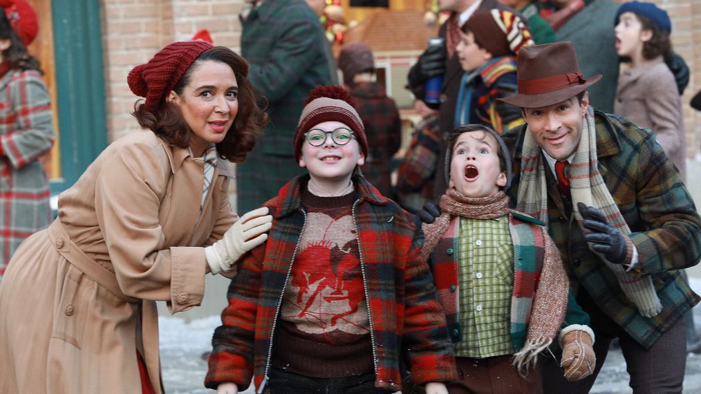 A Christmas Story Live - Maya Rudolph, Andy Walken, Tyler Wladis, and Chris Diamantopoulos during FOX’s live musical event