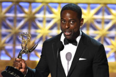 Sterling K. Brown accepts Outstanding Lead Actor in a Drama Series for 'This Is Us' onstage during the 69th Annual Primetime Emmy Awards