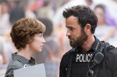 Carrie Coon as Nora Durst and Justin Theroux as Kevin Garvey in Season 3 of The Leftovers