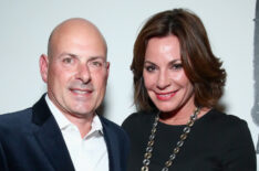 Tom D'Agostino Jr. and Luann de Lesseps attend the Nicole Miller collection Front Row during, New York Fashion Week