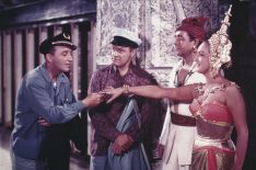 Bob Hope with Bing Crosby and Dorothy Lamour in 'Road to Bali,' 1952