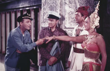 Bob Hope with Bing Crosby and Dorothy Lamour in 'Road to Bali,' 1952
