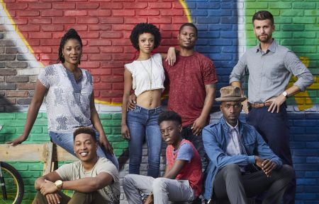 Cast photo of the Showtime original series THE CHI. Photo: Mathieu Young/SHOWTIME Pictured (clockwise from top left): Yolonda Ross as Jada, Tiffany Boone as Jerrika, Jason Mitchell as Brandon, Armando Riesco as Detective Cruz, Ntare Guma Mbaho Mwine as Ronnie, Alex Hibbert as Kevin and Jacob Latimore as Emmett
