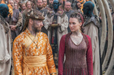 Peter Franzén as King Harald and Josefin Asplund as Astrid in 'The Plan' episode of Vikings