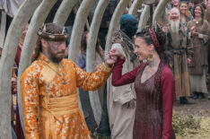 Peter Franzén as King Harald and Josefin Asplund as Astrid in Vikings