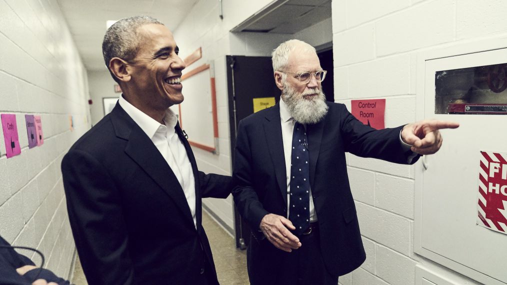 Barack Obama and David Letterman