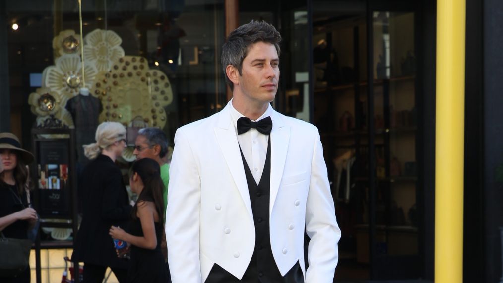 Arie Luyendyk Jr. in a tuxedo