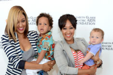 Tia Mowry-Hardrict and Tamera Mowry-Housley and family attend the Elizabeth Glaser Pediatric AIDS Foundation's 24th Annual 'A Time For Heroes'
