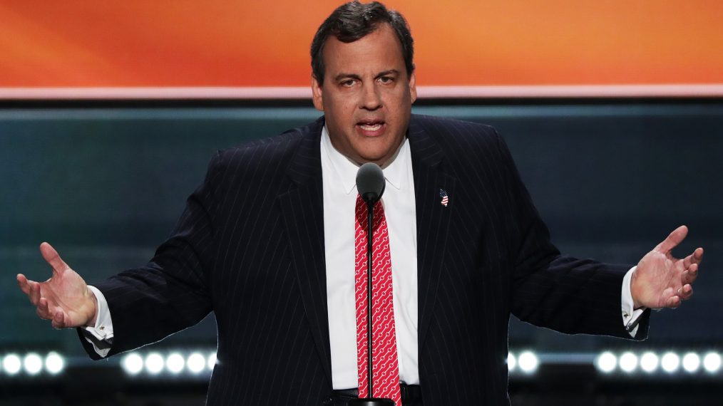 Chris Christie delivers a speech on the second day of the Republican National Convention on July 19, 2016