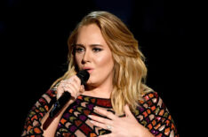 Adele performs at the 59th Annual Grammy Awards