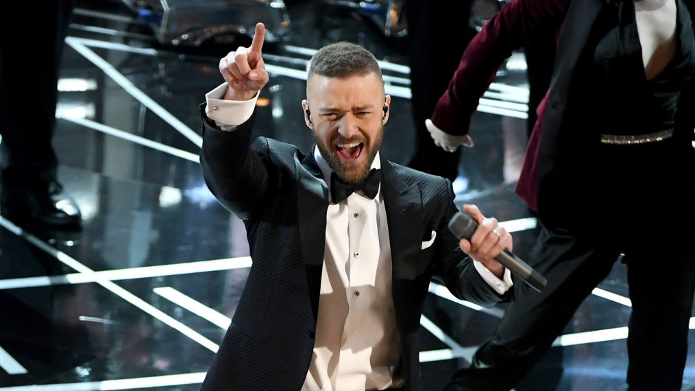 Justin Timberlake performs onstage during the 89th Annual Academy Awards in 2017