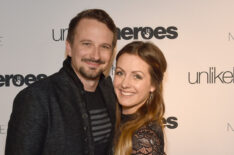 Evan Bass and Carly Waddell from TV show The Bachelor take photos on carpet for Unlikely Heroes hosts, Night of Freedom, A Tribute to the Legend George Michael at City Winery Nashville on May 2, 2017 in Nashville, Tennessee
