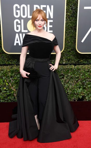 Christina Hendricks attends The 75th Annual Golden Globe Awards in 2018