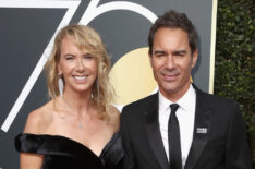 Janet Holden and Eric McCormack attends The 75th Annual Golden Globe Awards