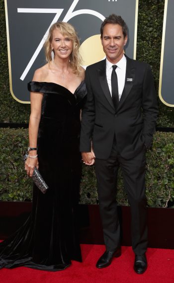 Janet Holden and Eric McCormack attends The 75th Annual Golden Globe Awards