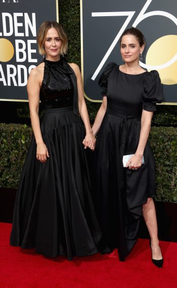 Sarah Paulson and Amanda Peet attend The 75th Annual Golden Globe Awards