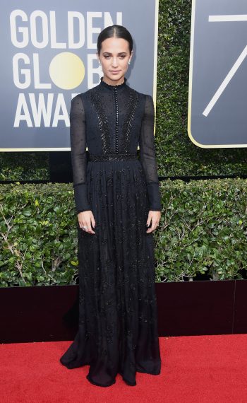 Alicia Vikander attends The 75th Annual Golden Globe Awards
