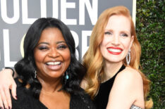 Octavia Spencer and Jessica Chastain attend The 75th Annual Golden Globe Awards