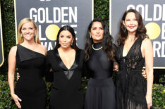 Reese Witherspoon, Eva Longoria, Salma Hayek, and Ashley Judd attend The 75th Annual Golden Globe Awards