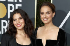 America Ferrera and Natalie Portman attend The 75th Annual Golden Globe Awards