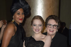 75th Annual Golden Globe Awards - Cocktail Reception - Tracee Ellis Ross, Emma Stone, and Billie Jean King