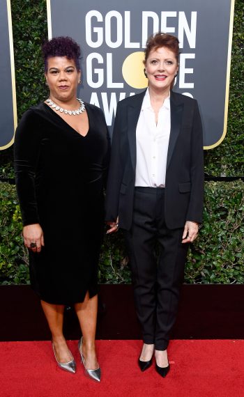 Community organizer Rosa Clemente and Susan Sarandon attend The 75th Annual Golden Globe Awards