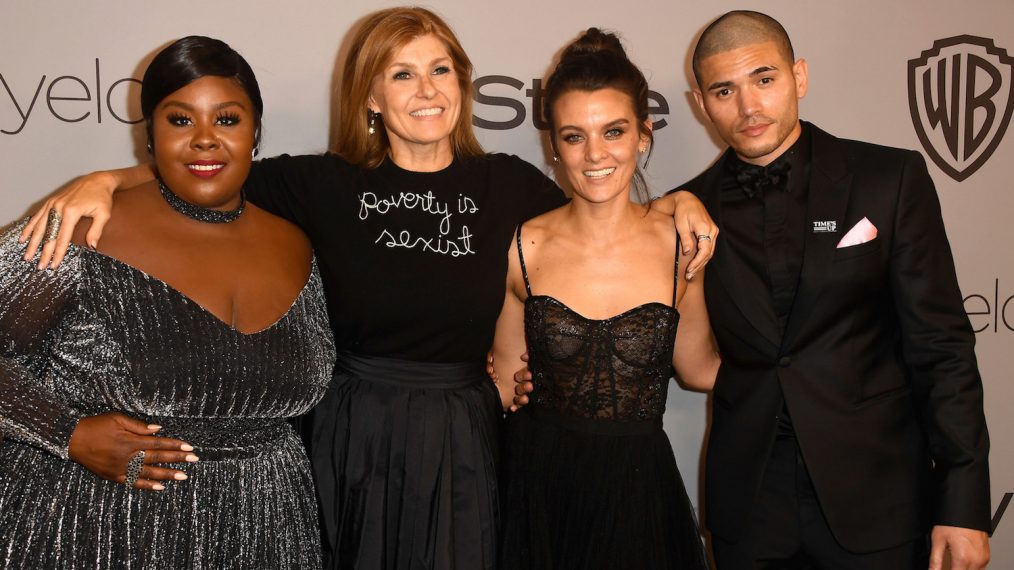 Raven Goodwin, Connie Britton, Frankie Shaw and Miguel Gomez attends 19th Annual Post-Golden Globes Party