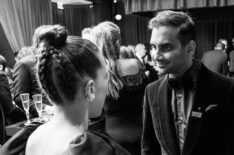 Millie Bobby Brown and Aziz Ansari attend the Netflix Golden Globes after party