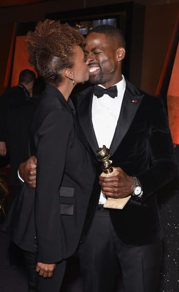 Ryan Michelle Bathe and Sterling K. Brown attend FOX, FX and Hulu 2018 Golden Globe Awards After Party