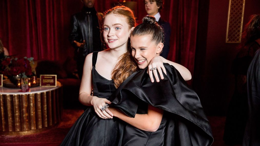 Sadie Sink and Millie Bobby Brown attend the Netflix Golden Globes after party