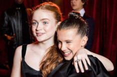 Sadie Sink and Millie Bobby Brown attend the Netflix Golden Globes after party