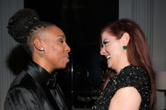 Lena Waithe and Debra Messing attend the 2018 75th Annual Golden Globe Awards Post-Party